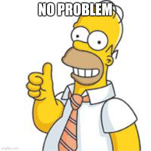 homer no problemo | NO PROBLEM | image tagged in homer no problemo | made w/ Imgflip meme maker