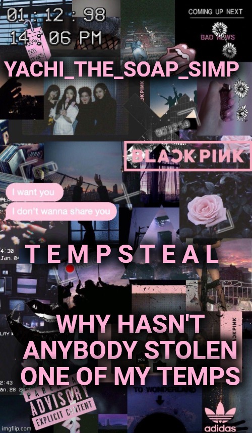 T E M P S T E A L; WHY HASN'T ANYBODY STOLEN ONE OF MY TEMPS | made w/ Imgflip meme maker