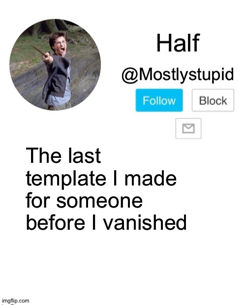 Mostlystupid template | The last template I made for someone before I vanished | image tagged in mostlystupid template | made w/ Imgflip meme maker