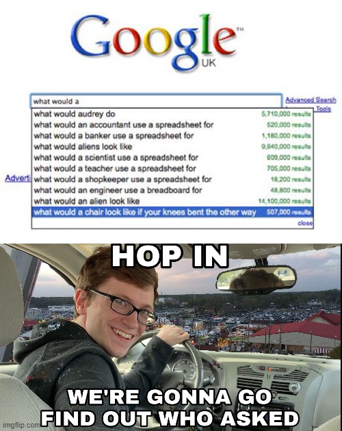Wait... what? | image tagged in google,hop in we're gonna find who asked,wait what,hmmm | made w/ Imgflip meme maker