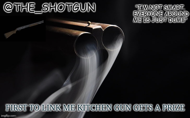 I gotta watch it | FIRST TO LINK ME KITCHEN GUN GETS A PRIZE | image tagged in yet another temp for shotgun | made w/ Imgflip meme maker
