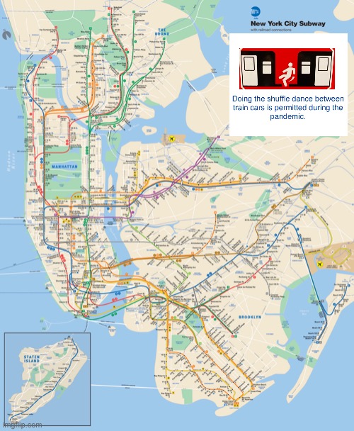 I know it goes without saying but for liability purposes PLEASE Do Not Attempt Such A Thing Under ANY Circumstance... | image tagged in nyc mta subway map | made w/ Imgflip meme maker