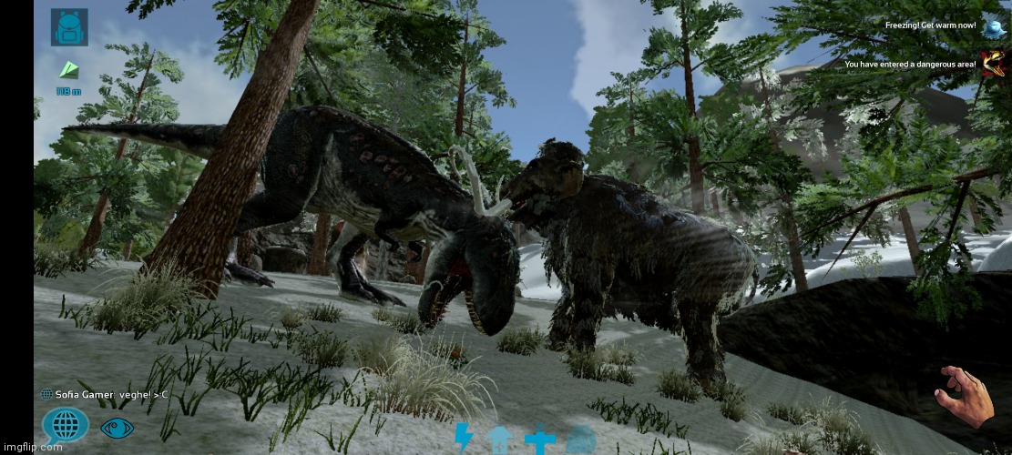 Hopped in a public server to kinda explore the map and just, stood and watched this go down. | image tagged in t rex won in case you wanna know | made w/ Imgflip meme maker