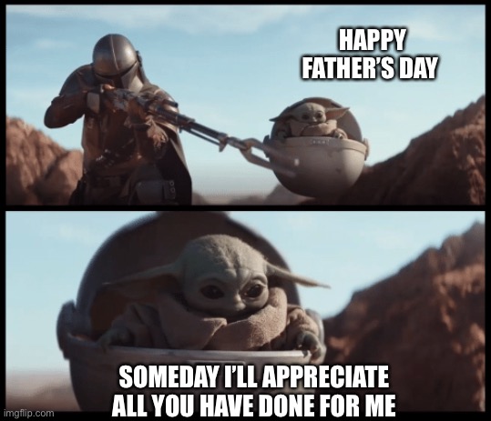 Baby Yoda | HAPPY FATHER’S DAY; SOMEDAY I’LL APPRECIATE ALL YOU HAVE DONE FOR ME | image tagged in baby yoda | made w/ Imgflip meme maker