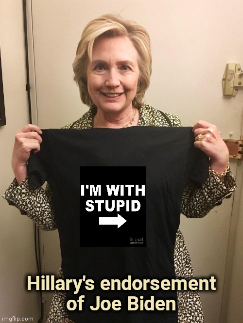 I felt compelled to do this | Hillary's endorsement
of Joe Biden | image tagged in hillary shirt,tools,talent,they said it could not be done | made w/ Imgflip meme maker
