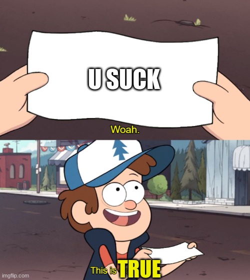 i suck | U SUCK; TRUE | image tagged in this is useless | made w/ Imgflip meme maker