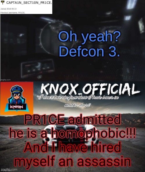 "AirForce Ready in 15 minutes" | Oh yeah? Defcon 3. | image tagged in sect10n_pr1ce announcment | made w/ Imgflip meme maker