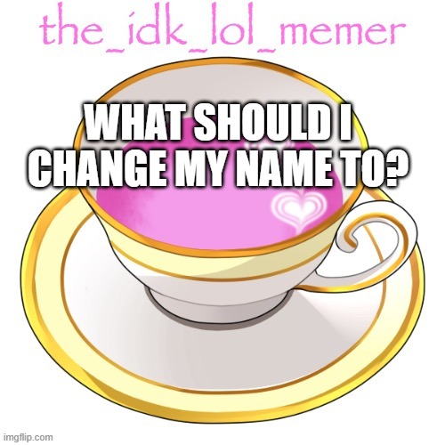 the_idk_lol_memer temp | WHAT SHOULD I CHANGE MY NAME TO? | image tagged in the_idk_lol_memer temp | made w/ Imgflip meme maker