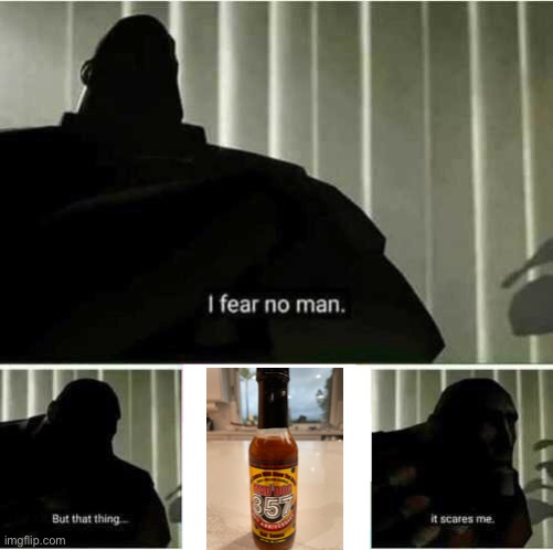 When the Hot Sauce hits hard | image tagged in i fear no man | made w/ Imgflip meme maker