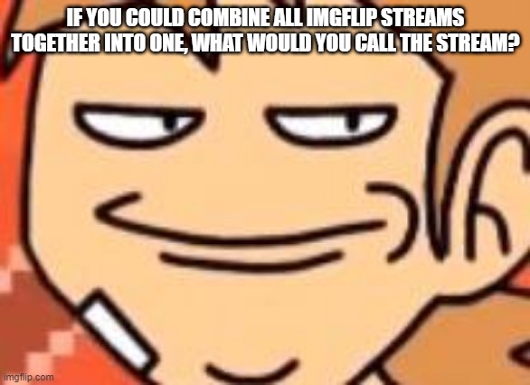 Smug Tord | IF YOU COULD COMBINE ALL IMGFLIP STREAMS TOGETHER INTO ONE, WHAT WOULD YOU CALL THE STREAM? | image tagged in smug tord | made w/ Imgflip meme maker