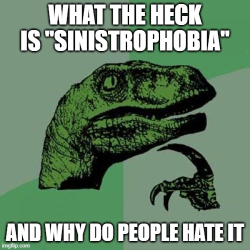 im asking the mods | WHAT THE HECK IS "SINISTROPHOBIA"; AND WHY DO PEOPLE HATE IT | image tagged in memes,philosoraptor | made w/ Imgflip meme maker