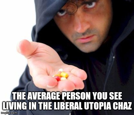 CHAZ, it's still out there folks |  THE AVERAGE PERSON YOU SEE LIVING IN THE LIBERAL UTOPIA CHAZ | image tagged in sketchy drug dealer,liberal logic | made w/ Imgflip meme maker