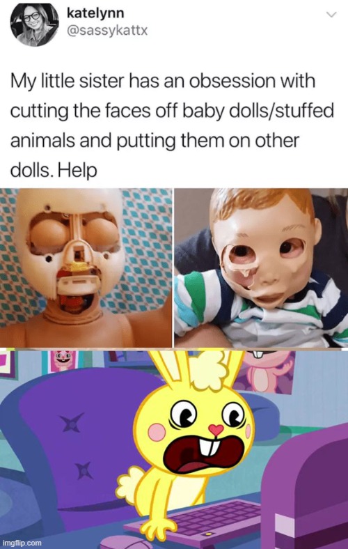 cuddles is displeased | image tagged in cuddles is displeased,cuddles,doll,dolls,htf,happy tree friends | made w/ Imgflip meme maker