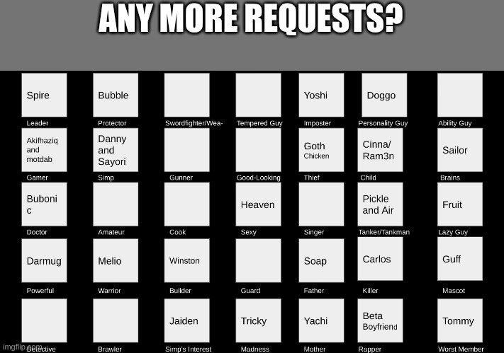ANY MORE REQUESTS? | made w/ Imgflip meme maker