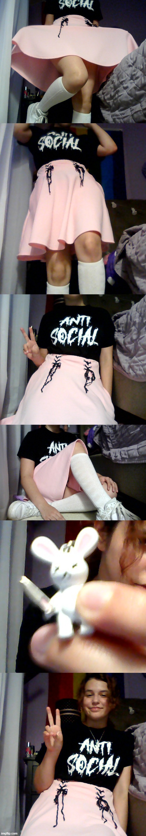 the necklace is a psycho bunny lol (i have shorts under the skirt calm down) | made w/ Imgflip meme maker