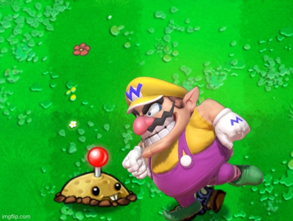Wario steps on a Potato Mine | image tagged in plants vs zombies,wario dies | made w/ Imgflip meme maker