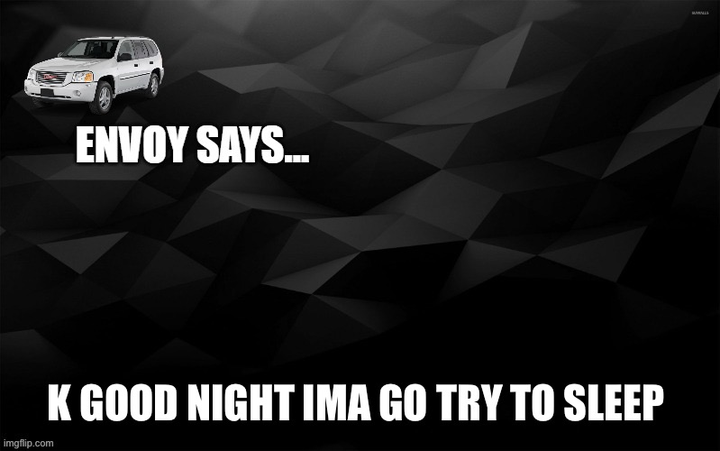 Envoy Says... | K GOOD NIGHT IMA GO TRY TO SLEEP | image tagged in envoy says | made w/ Imgflip meme maker