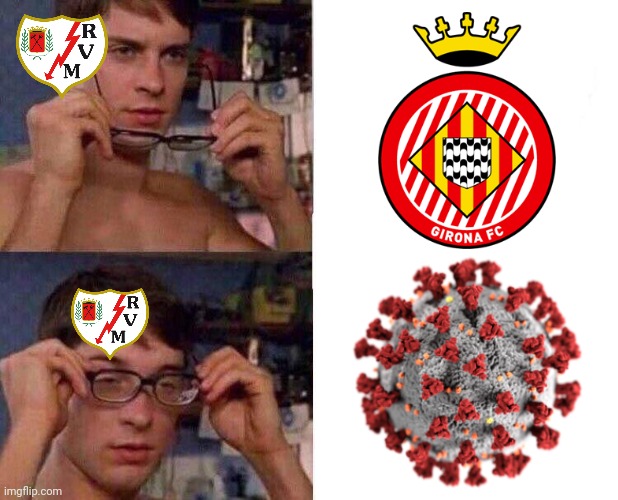 Will Rayo Vallecano do the impossible vs Girona!? | image tagged in spiderman glasses,rayo vallecano,girona,futbol,memes,barney will eat all of your delectable biscuits | made w/ Imgflip meme maker