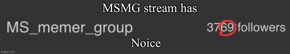 N o i c e | MSMG stream has; Noice | made w/ Imgflip meme maker