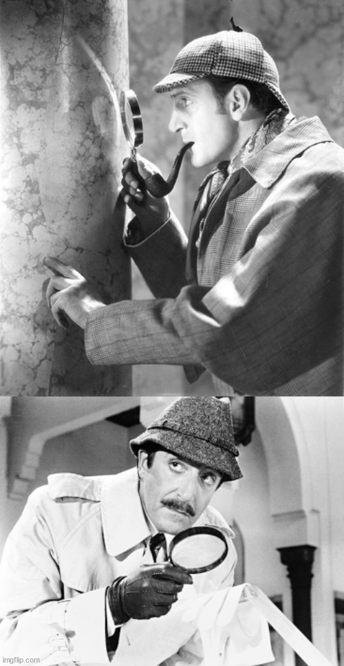 Holmes and Clouseau | image tagged in police,double standards | made w/ Imgflip meme maker