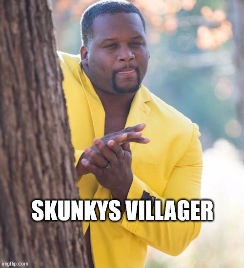 Black guy hiding behind tree | SKUNKYS VILLAGER | image tagged in black guy hiding behind tree | made w/ Imgflip meme maker