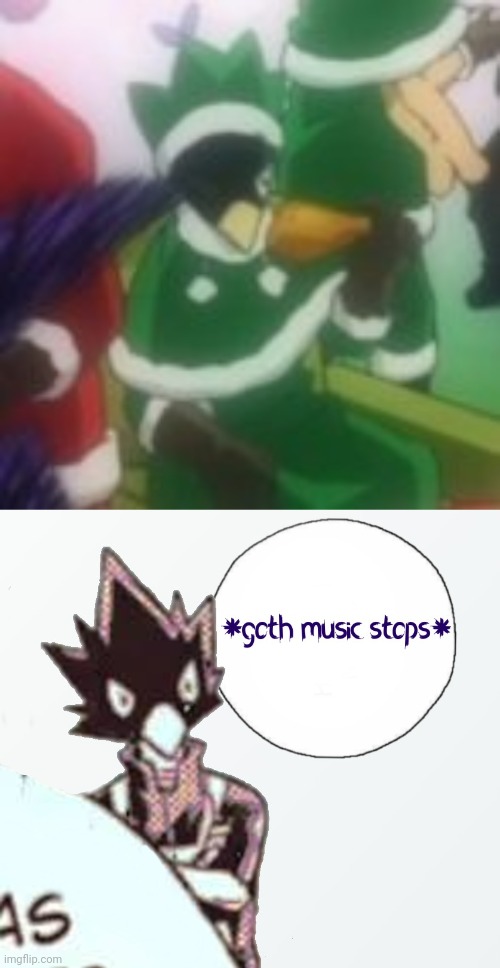 HOLD UP WHAT | image tagged in goth music stops | made w/ Imgflip meme maker