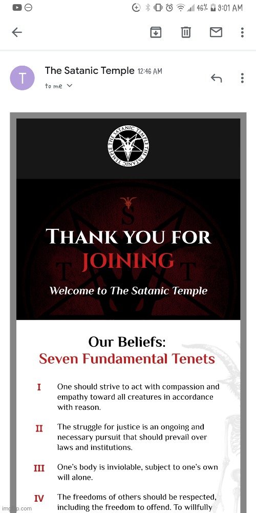 I joined the satanic temple | image tagged in satanic,religion | made w/ Imgflip meme maker