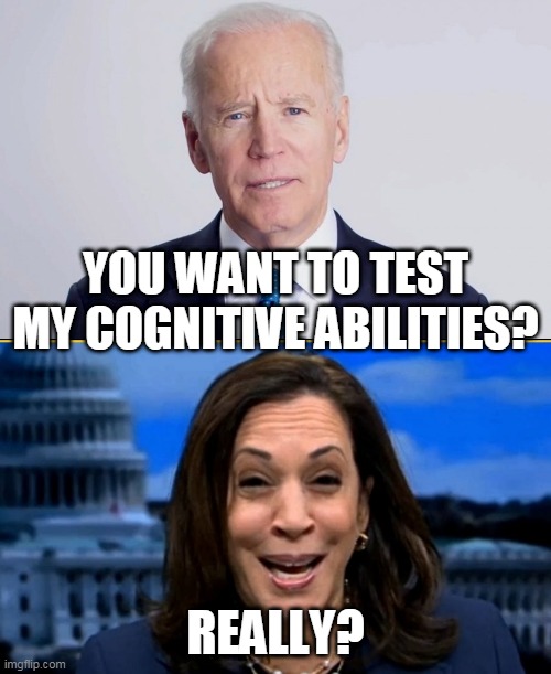 Careful what you wish for! | YOU WANT TO TEST MY COGNITIVE ABILITIES? REALLY? | image tagged in biden | made w/ Imgflip meme maker
