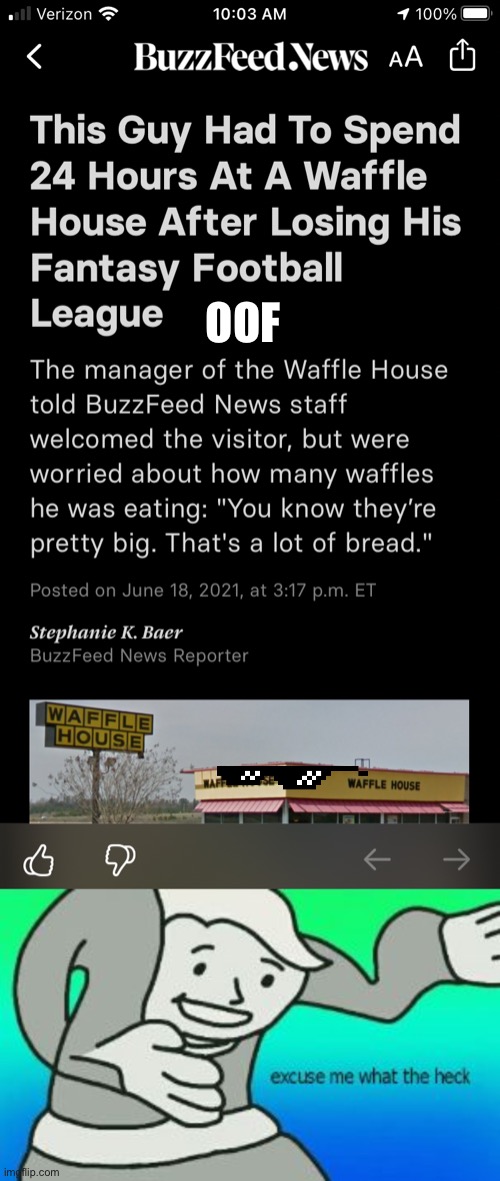 That’s a lot of waffles | OOF | image tagged in excuse me what the heck | made w/ Imgflip meme maker
