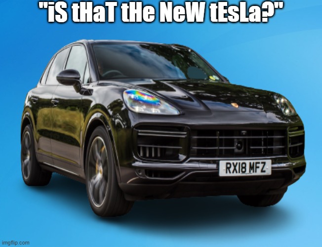 creating my own bladed angel thumbnail (for the fans) | "iS tHaT tHe NeW tEsLa?" | image tagged in cars | made w/ Imgflip meme maker