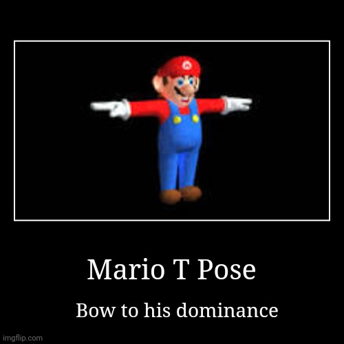 Mario T Pose. That's it | image tagged in funny,demotivationals | made w/ Imgflip demotivational maker