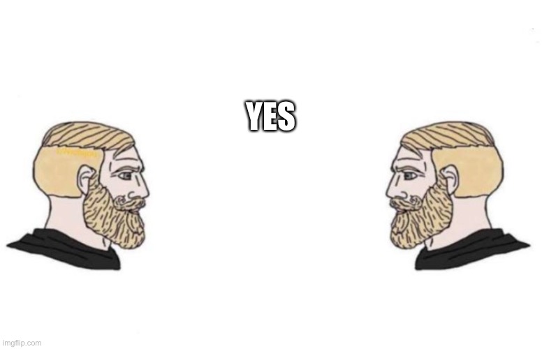 Double Yes Chad | YES | image tagged in double yes chad | made w/ Imgflip meme maker