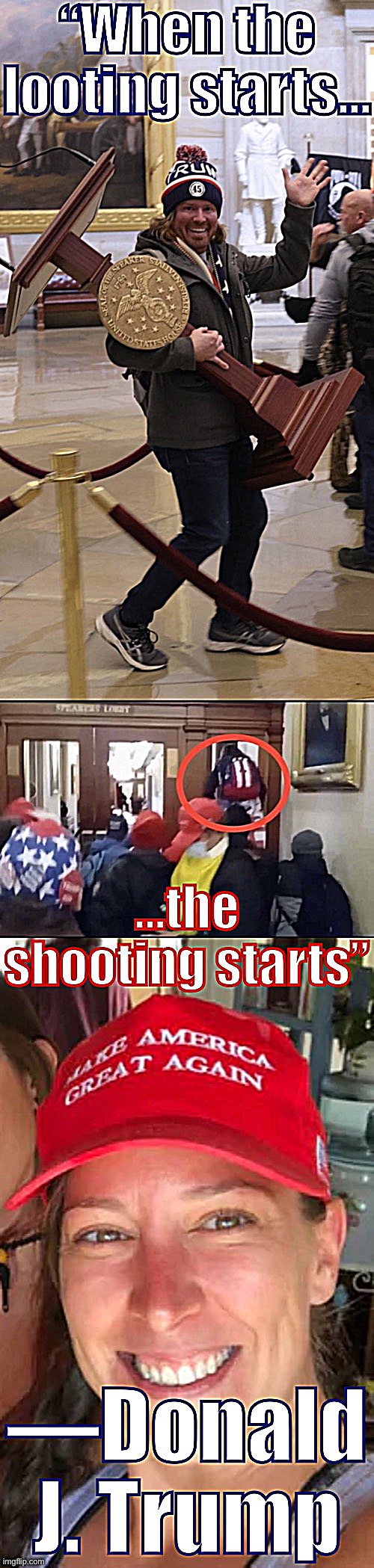 MAGA riot when the looting starts the shooting starts | image tagged in maga riot when the looting starts the shooting starts | made w/ Imgflip meme maker