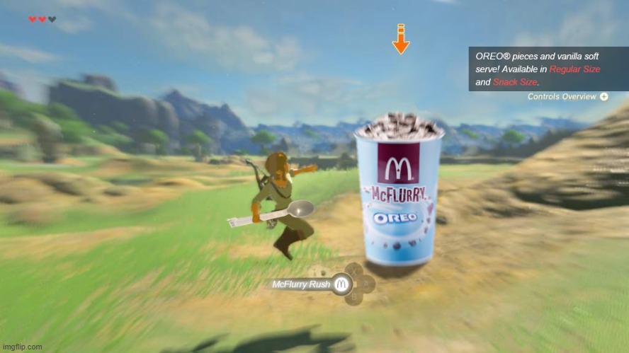 McFlurry Rush | image tagged in the legend of zelda breath of the wild,mcdonalds | made w/ Imgflip meme maker