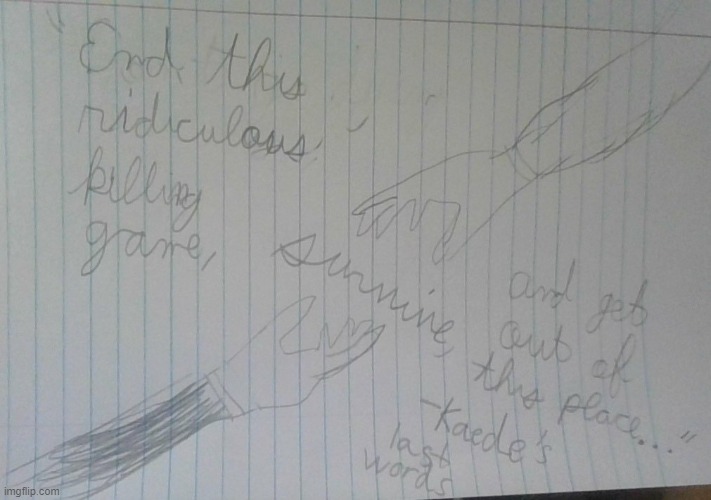 Kaede and Shuichi attempted art (I can't draw hands so I had to trace a base) | made w/ Imgflip meme maker