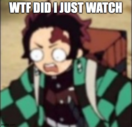 Huh... I wonder what he was watching | WTF DID I JUST WATCH | image tagged in confused,demon slayer,what,cursed,wtf | made w/ Imgflip meme maker