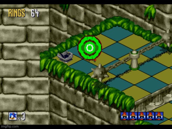 Green Shield | image tagged in sonic 3d blast green shield | made w/ Imgflip meme maker