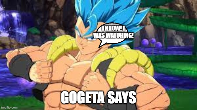 I KNOW! I WAS WATCHING! GOGETA SAYS | made w/ Imgflip meme maker