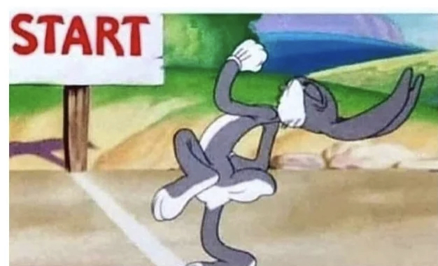 High Quality Bugs Bunny Starting Line Blank Meme Template