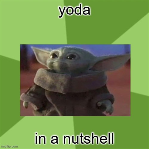 Advice Yoda | yoda; in a nutshell | image tagged in memes,advice yoda | made w/ Imgflip meme maker