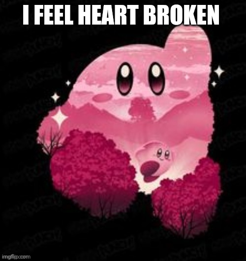 Kirby | I FEEL HEART BROKEN | image tagged in kirby | made w/ Imgflip meme maker