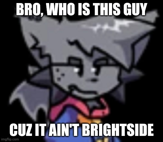 Kapi stare | BRO, WHO IS THIS GUY CUZ IT AIN'T BRIGHTSIDE | image tagged in kapi stare | made w/ Imgflip meme maker