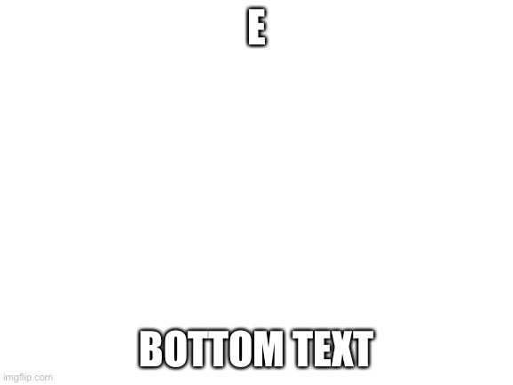 Blank White Template | E; BOTTOM TEXT | image tagged in blank white template | made w/ Imgflip meme maker