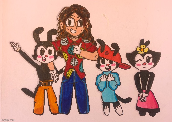 The kings and queen of parody. | image tagged in animaniacs,weird al yankovic,parody,fan art,crossover,drawing | made w/ Imgflip meme maker