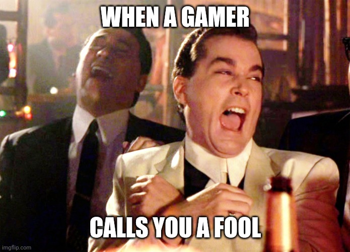 Good Fellas Hilarious Meme | WHEN A GAMER CALLS YOU A FOOL | image tagged in memes,good fellas hilarious | made w/ Imgflip meme maker
