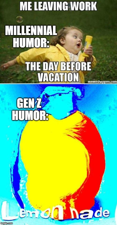 Millenial Humour V Gen Z Humour Blank Meme Template