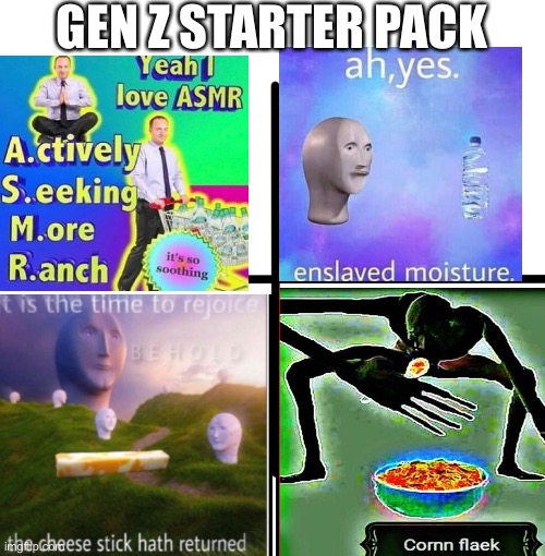 Gen z starter pack | GEN Z STARTER PACK | image tagged in memes,blank starter pack,fun,gen z | made w/ Imgflip meme maker