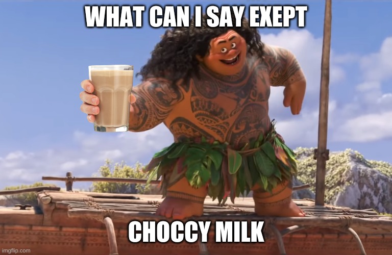 WHAT CAN I SAY EXEPT CHOCCY MILK | image tagged in you're welcome without subs | made w/ Imgflip meme maker