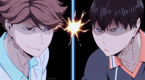 High Quality Kageyama and Oikawa glaring at each other Blank Meme Template