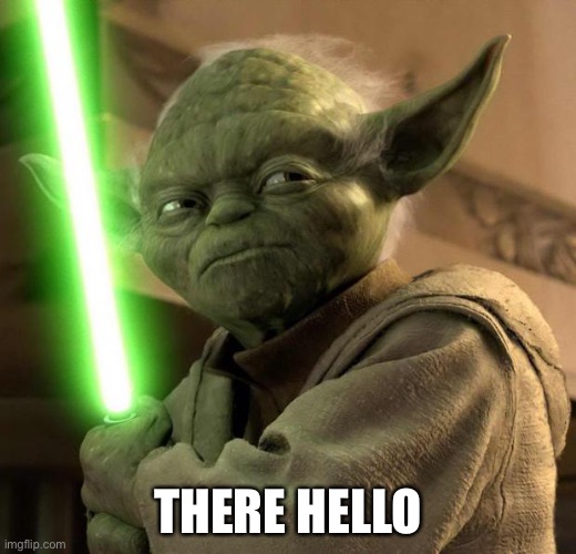 Angry Yoda | THERE HELLO | image tagged in angry yoda | made w/ Imgflip meme maker